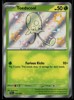 Toedscool 105/091 Paldean Fates Shiny Rare Pokemon - Image 1