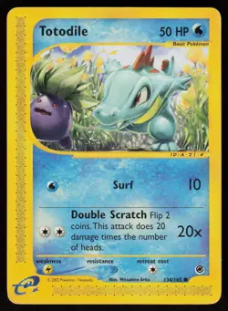 Totodile 134/165 Common Expedition Base Set Pokemon Moderately Played - Image 1