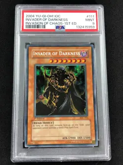 Yugioh 2004 Invader of Darkness 1st IOC-111 PSA 9 Secret Rare - Image 1