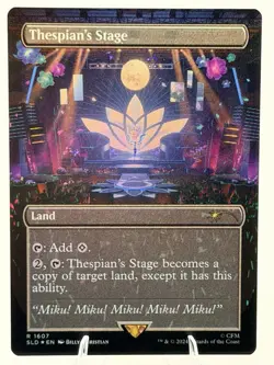 Thespian's Stage BORDERLESS FOIL 1607 Secret Lair Hatsune Miku MTG 2024 NM - Image 1