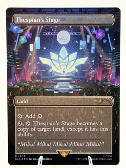 Thespian's Stage BORDERLESS FOIL 1607 Secret Lair Hatsune Miku MTG 2024 NM - Image 2