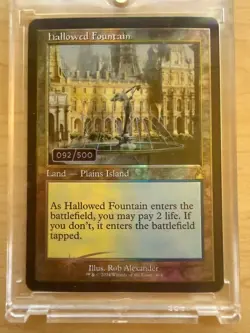 Hallowed Fountain - SERIALIZED 92/500 - Ravnica Remastered, NM Pack Fresh - Image 1