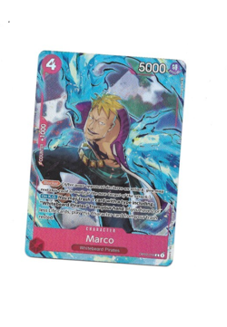One Piece Card Game Marco OP02-018 R Alternate Art Parallel Card NM - Image 1