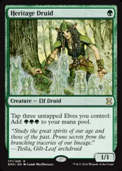 MTG Heritage Druid, Eternal Masters, Damaged, English - Image 1