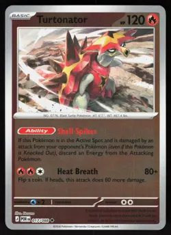 Turtonator 017/088 Uncommon Perfect Order Pokemon Reverse Holo Near Mint - Image 1