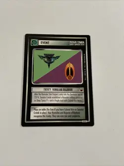 Star Trek CCG Event Treaty: Romulan/Bajoran Black Boarder Card - Image 1