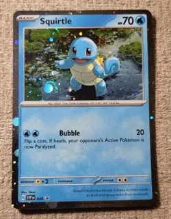 **HD COSMOS HOLO** Squirtle SVPen 048 - Pokemon 151 Black Star Promo - Image 1