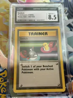 Pokemon TCG Base Set Switch Trainer 1999 Unlimited #95/102 CGC 8.5 - Image 1