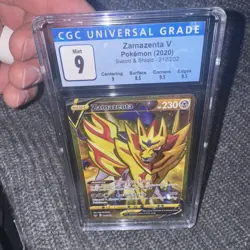 Pokemon TCG Zamazenta V Sword & Shield Base Set 212/202 Holo Secret Rare CGC 9 - Image 1