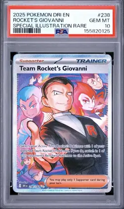 2025 POKEMON DRI-EN PSA 10 TEAM ROCKET’S GIOVANNI SPECIAL ILLUSTRATION RARE 238 - Image 1