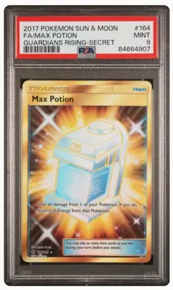 Pokemon Max Potion 164/145 PSA 9 S&M Guardians Rising 164 PSA 9 Gold - Image 1