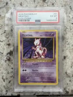2016 Pokemon XY Evolutions 51/108 Mewtwo PSA 6 Non Holo - Image 1