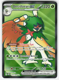 DECIDUEYE EX 100/088 HOLO ULTRA RARE PERFECT ORDER POKEMON HOLO NM/M - Image 1