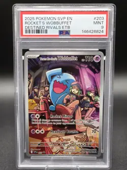 Pokemon TCG Team Rocket's Wobbuffet 203 SV Promo Holo EN 2025 PSA 9 - Image 1