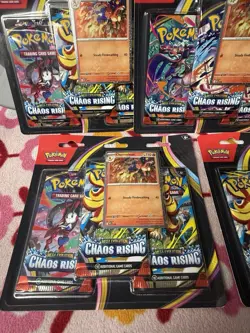 Pokemon Chaos Rising 3 Pack Blister Lot of 5 NEW - Image 2