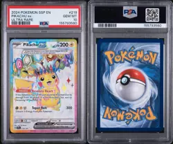 2024 POKEMON SSP EN-SURGING SPARKS ULTRA RARE #219 PIKACHU EX PSA 10 - Image 3