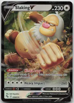 Slaking V 058/078 Holo V Rare Pokemon GO Pokemon LP - Image 1