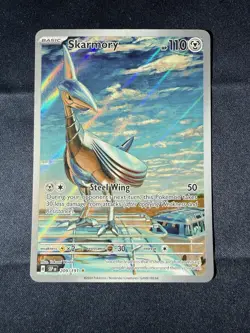 Pokemon TCG Skarmory 209/191 Sv08 Surging Sparks Illustration Rare Holo 110 - Image 1