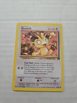 Pokemon TCG Meowth Team Rocket 62/82 Regular Unlimited Common - Image 1