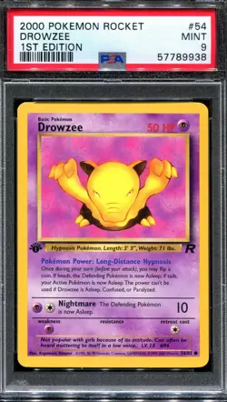 PSA 9 Pokemon 2000 1st Edition Team Rocket Drowzee #54 - Image 1