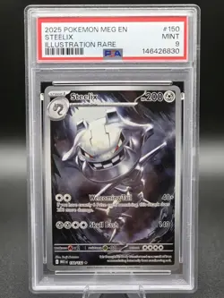 Pokemon TCG Steelix 150/132 ME01 Mega Evolution Illustration Rare Holo PSA 9 - Image 1