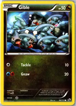 Pokemon Card - Gible 94/113 Legendary Treasures Common Heavily Played - Image 1