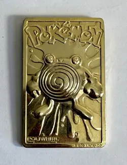 Pokemon 24K Gold Card Poliwhirl 1999 Burger King Nintendo Collectible - Image 1