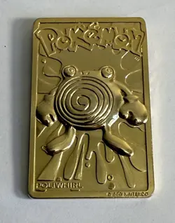 Pokemon 24K Gold Card Poliwhirl 1999 Burger King Nintendo Collectible - Image 2