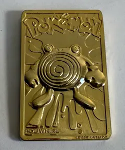 Pokemon 24K Gold Card Poliwhirl 1999 Burger King Nintendo Collectible - Image 3