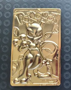 1999 Pokemon Burger King 23k Gold Plated Mewtwo Burger King Card - Image 1