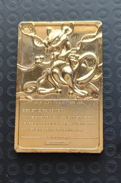 1999 Pokemon Burger King 23k Gold Plated Mewtwo Burger King Card - Image 2