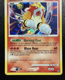 Pokemon TCG Entei Cracked Ice Holo Card 4/132 Secret Wonders MP - Image 2