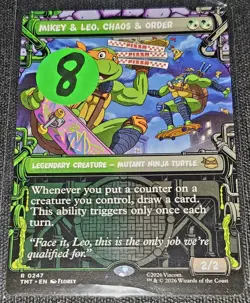 Wizards Mikey & Leo, Chaos & Order Legendary Rare TMNT Card 0247 - Image 1