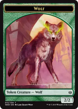 Wolf Token ~ Lightly Played War of the Spark MTG Magic UltimateMTG Green Card - Image 1