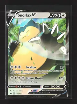 Pokemon SWSH01: Sword & Shield Base Set #141/202 Ultra Rare,Holo Snorlax V - Image 1