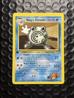 Pokemon Misty's Poliwhirl #53 Gym Heroes 1st Edition- Frog w/ Disney Glove Hands - Image 1