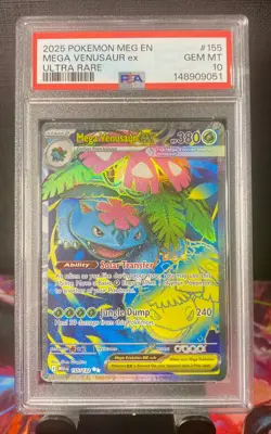 2025 POKEMON MEG EN-MEGA EVOLUTION ULTRA RARE #155 MEGA VENUSAUR EX PSA 10 - Image 1