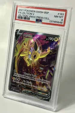 Jolteon V Full Art Promo SWSH183 Sword & Shield Holo PSA 8 Pokemon TCG 2021 - Image 2