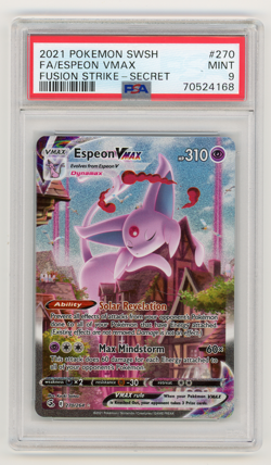 POKEMON SWORD & SHIELD FUSION STRIKE SECRET #270 FULL ART/ESPEON VMAX PSA 9 MINT - Image 1