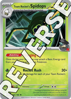 Team Rocket's Spidops 020/182 Sv10: Destined Rivals Reverse Holo - Pokemon TCG - Image 1