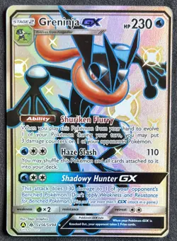 Greninja GX SV56/SV94 Hidden Fates Shiny Full Art Near Mint Pokemon Card - Image 1