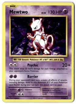 2016 POKEMON EVOLUTIONS MEWTWO 51/108 REVERSE HOLO RARE LP - Image 1