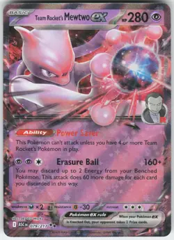Team Rocket's Mewtwo ex 079/217 Double Rare ME: Ascended Heroes Pokemon NM - Image 1