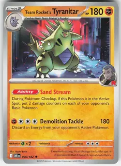 TEAM ROCKET'S TYRANITAR 096/182 - POKEMON DESTINED RIVALS - NM RARE - Image 1