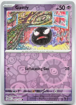 Gastly 092/165 Common 151 Pokemon Reverse Holo Near Mint - Image 1