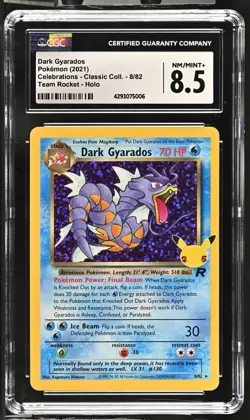 Pokemon Dark Gyarados 8/82 Celebrations Classic Collection Team Rocket CGC 8.5 - Image 1