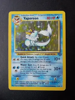 Pokemon TCG Vaporeon 1999 WOTC Jungle Unlimited Holo Rare - LP - Image 1