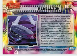 Topps Mewtwo Strikes Back Rebellion Holo Foil Vintage Card NM - Image 2