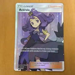 Pokemon Acerola TCG Full Art Holo Card 142/147 Sm-Burning Shadows NM - Image 1