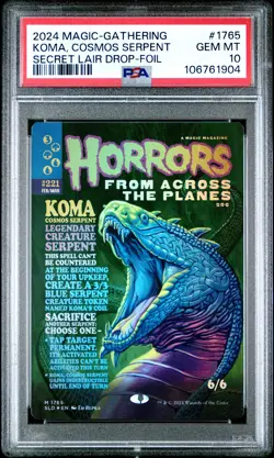 2024 MTG SECRET LAIR DROP FOIL #1765 KOMA, COSMOS SERPENT PSA 10 - Image 1